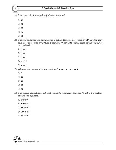 math practice test questions